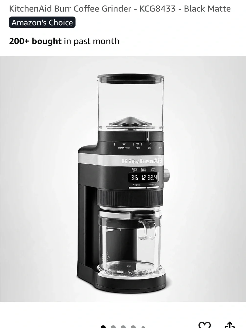 Kitchenaid Burr coffee bean grinder